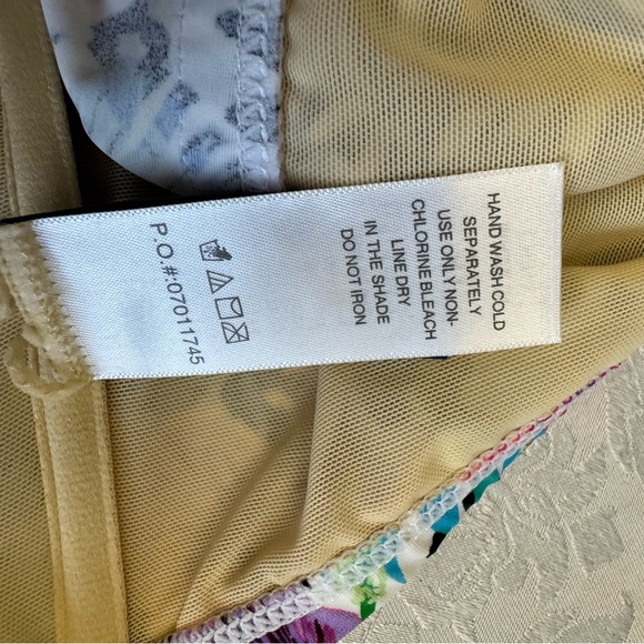 Swimsuits For All Sz 24 Tropical Floral Palms Tankini Swimsuit Top V Neck Flowy - Picture 7 of 9